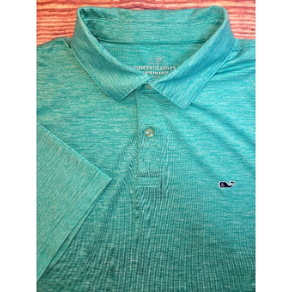 Vineyard Vines Mens Performance Polo Shirt Large Turquoise - Picture 4 of 8